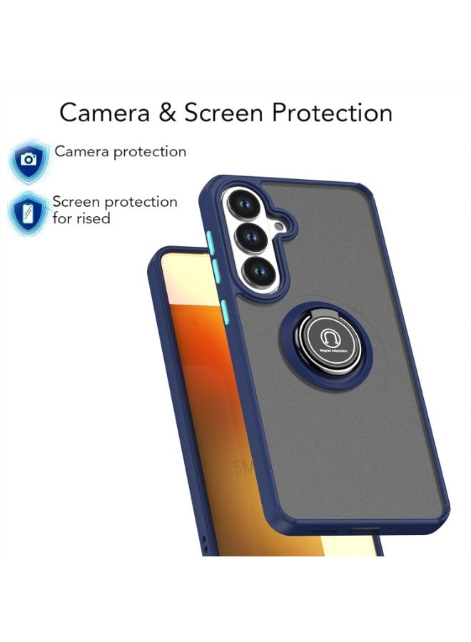 جراب لهاتف سامسونج جالاكسي إس 26 بلس 5G مع حامل حلقي، غطاء واقٍ غير لامع وشفاف مقاوم للصدمات لهاتف سامسونج جالاكسي إس 26 بلس - Image 5